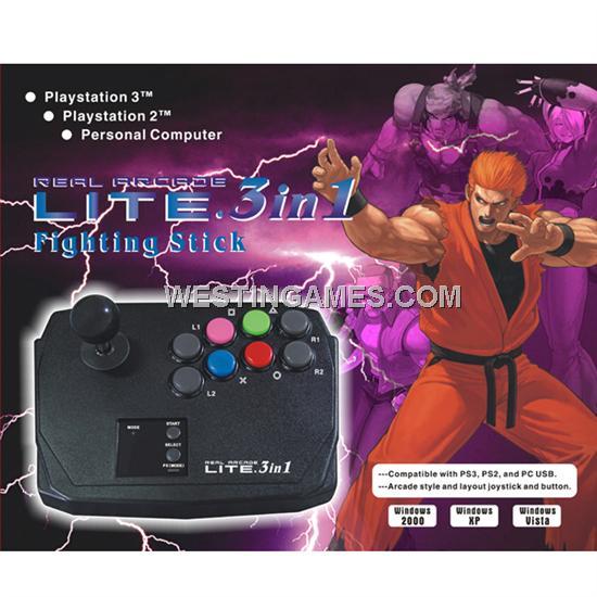 PS3/PS2/PC 3in1 Fighting Stick Real Arcade Lite