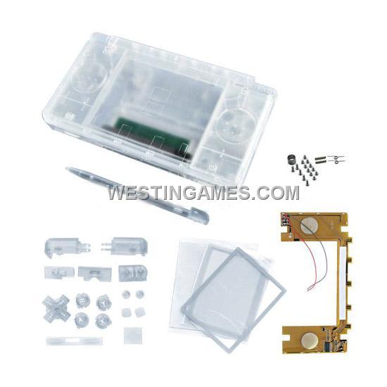 NDSL/DS Lite Full Housing Shell with LED Circuit Board Transparent