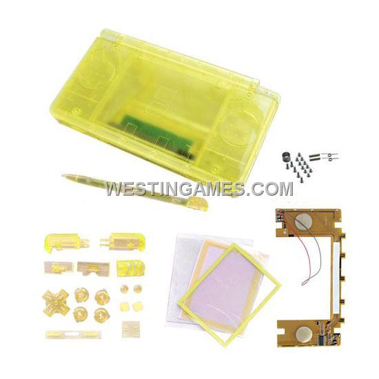 NDSL/DS Lite Full Housing Shell with LED Circuit Board Transparent Yellow