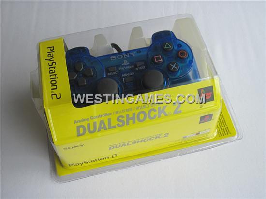 Wired Controller Joypad Dualshock 2 Transparent Blue for Sony PS2