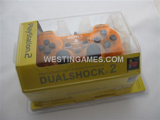 Wired Controller Joypad Dualshock 2 Transparent Orange for Sony PS2