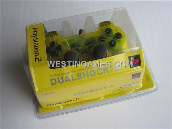 Wired Controller Joypad Dualshock 2 Transparent Yellow for Sony PS2
