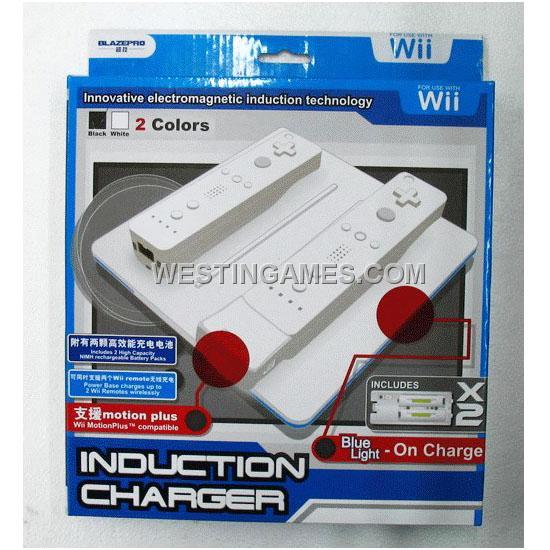 Wii Wireless Induction Charger compatible with motionplus White / Black