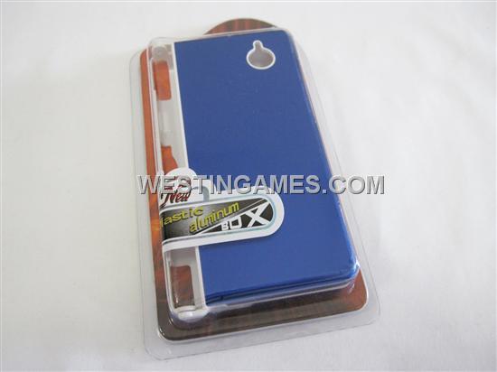 Protective Plastic Case with Aluminum Cover for NDSi/DSi Blue