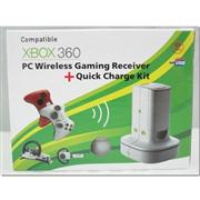 PC Wireless Gaming Receiver + Quick Charger Kit for Xbox 360 06