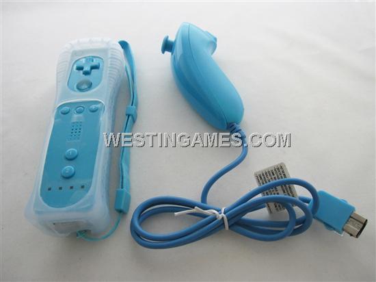 Wireless Remote and Nunchuck Controller Blue without Packing for WII (NEUTRAL)