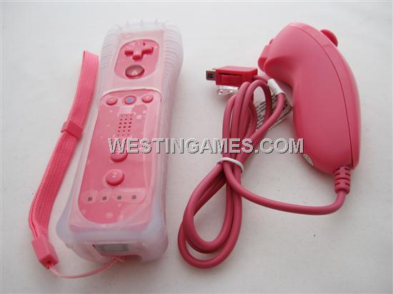 Wireless Remote and Nunchuck Controller Pink without Packing for WII (NEUTRAL)