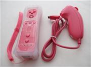 Wireless Remote and Nunchuck Controller Pink without Packing for WII (NEUTRAL)