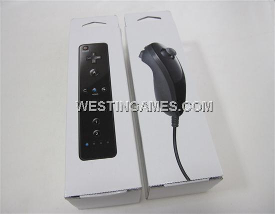 Wireless Remote & Nunchuk Controller Joypad Black with Blister for WII (NEUTRAL)