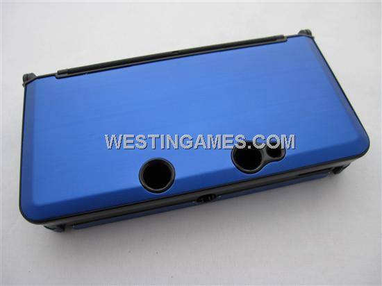 Protective Plastic Case with Aluminum Cover Blue for N3DS/3DS