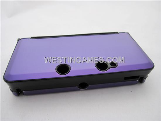 Protective Plastic Case with Aluminum Cover Purple Violet for N3DS/3DS