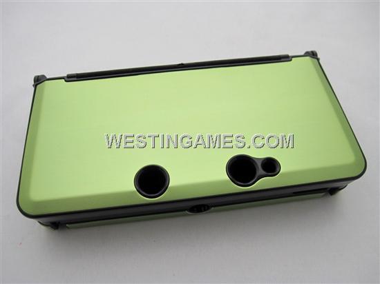 Protective Plastic Case with Aluminum Cover Apple Green for N3DS/3DS