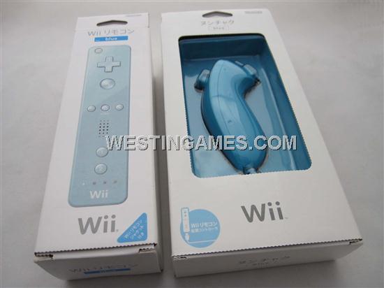 Remote and Nunchuk Controller Blue for Nintendo WII