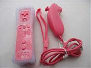 Remote and Nunchuk Controller Pink for Nintendo WII 02