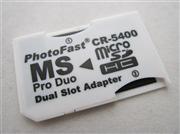 PhotoFast CR-5400 Dual-Slot SDHC MicroSD/TF to MS Pro Duo Adapter  (Nude Packs)