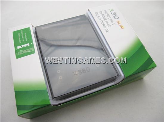 New Hard Drive HDD Housing Shell Case Transparent Black for XBOX360 SLIM (OEM)