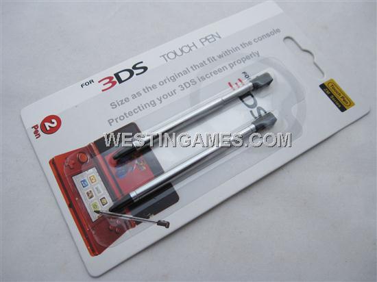Retractable Touch Stylus Pen Black for Nintendo 3DS