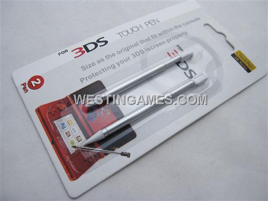 Retractable Touch Stylus Pen White for Nintendo 3DS