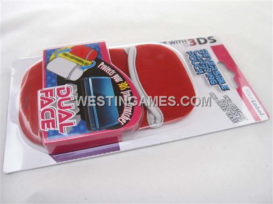 Soft Bag Dual Face Reversible Case Red for N3DS/3DS