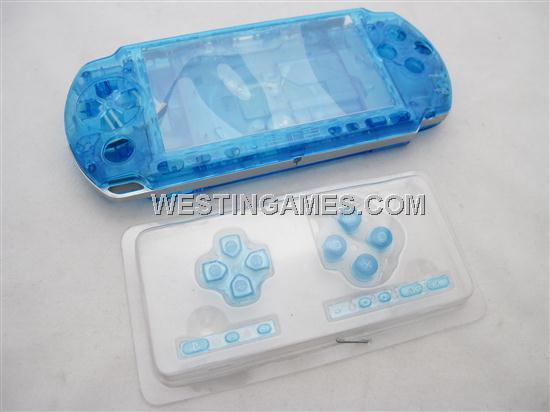 Complete Housing Shell Case Replacement Transparent Blue for PSP 3000