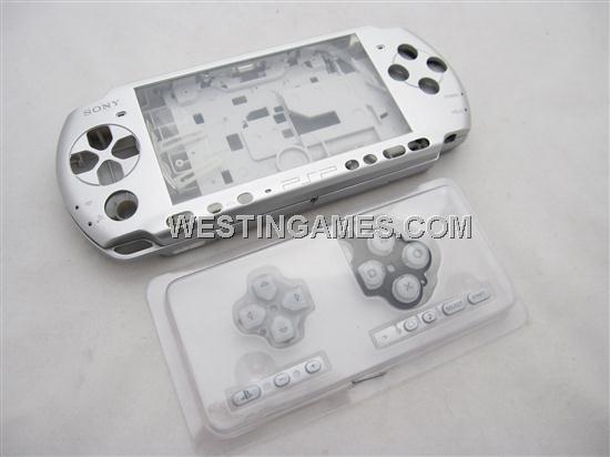 Complete Housing Shell Case Replacement Silver for PSP 3000