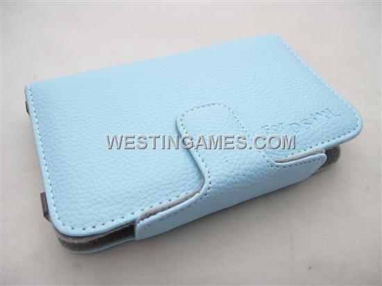 Colored Leather Case With Stand Blue for NDSi XL/LL