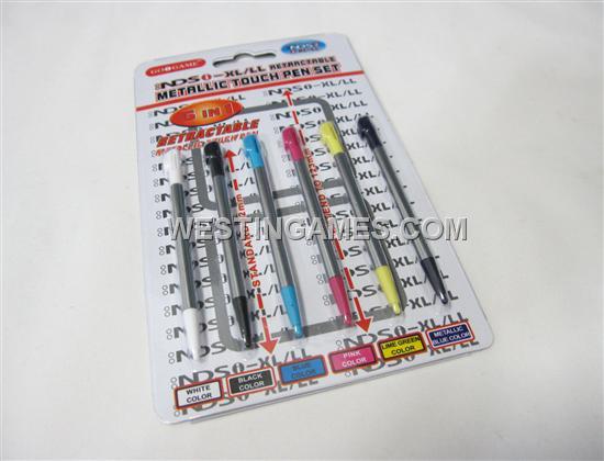 6 IN 1 NDSi/NDSi-XL/LL Retractable Metallic Touch Pen Set