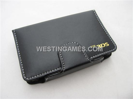 Colored Leather Case Bag Black for Nintendo 3DS/3DS