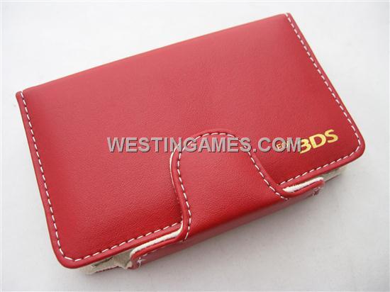 Colored Leather Case Bag Red for Nintendo 3DS/3DS