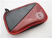 Soft Protective Carrying Leather Pouch with Carabiner Clip for NDSi LL (Black + Red)