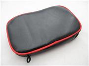 Soft Protective Carrying Leather Pouch with Carabiner Clip for NDSi LL (Black + Red) 02