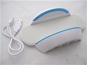 Docking Station Base with USB Hub & Blue LED Light for PS3 Slim-White