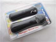 Handle Silicone Sleeve Cover with Packs for Playstation 3 Move Controller - Black
