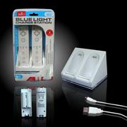 Wii Blue Light Charge Station with 2pcs 2800mAh Battery Pack (White / Black) 05