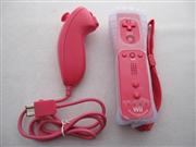 2in1 Wireless Remote Controller Built-in Motion Plus with Nunchuk Controller for WII / WII U - Pink 02