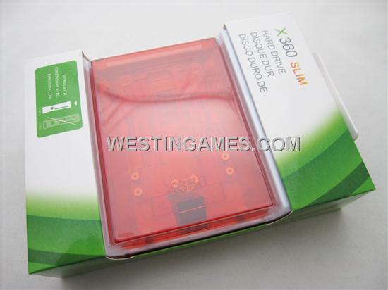 New Hard Drive HDD Housing Shell Case Transparent Red for XBOX360 SLIM (OEM)