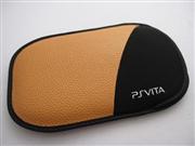 Litchi Nut Pattern Leather Pouch Bag for PSVITA PS VITA - Coffee