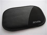 Litchi Nut Pattern Leather Pouch Bag for PSVITA PS VITA - Black
