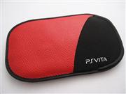 Litchi Nut Pattern Leather Pouch Bag for PSVITA PS VITA - Red