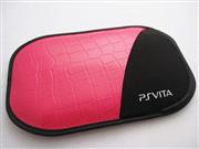 Crocodile Pattern Leather Pouch Bag for PSVITA PS VITA - Rose Red