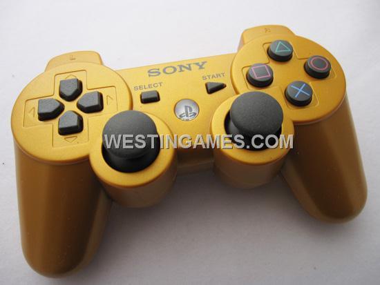 Dual Shock DualShock 3 Wireless Bluetooth SIXAXIS Controller Without Packing for PS3 V3.7 - Gold