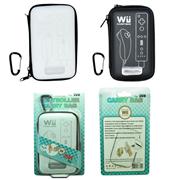 Remote & Nunchuk Controller Set Carry Bag Case for Wii - White/Black 06