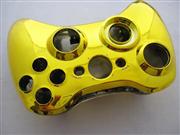 Chrome XBOX 360 Wireless Controller Full Housing Shell Case with Buttons Replacement Plating - Gold 03