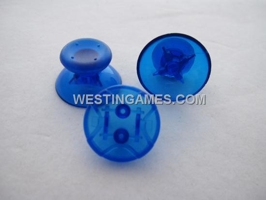XBOX 360 Controller D-PAD Analog Joystick Thumbstick Cap 3 Set - Transparent Blue