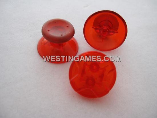 XBOX 360 Controller D-PAD Analog Joystick Thumbstick Cap 3 Set - Transparent Red