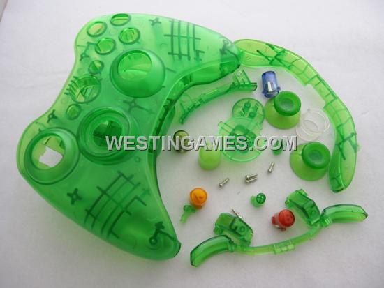 Replacement Housing Shell Case for XBOX360 Wireless Controller - Transparent Green