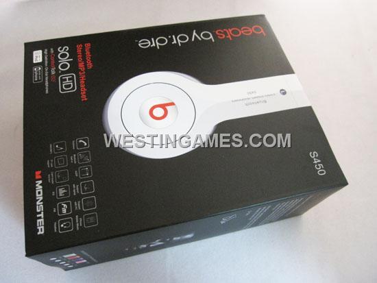Monster Beats by Dr Dre Solo HD S450 Bluetooth Stereo Dynamic Wireless Headphones Headset - White