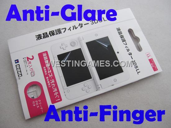 Hori Anti-Glare Anti Finger Skin Screen Protector Film Green Clear for 3DS LL/XL (A Grade)