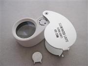 2 LED Light 40X-25mm Illuminated Whistle Shape Loupe Magnifying Glass Magnifier