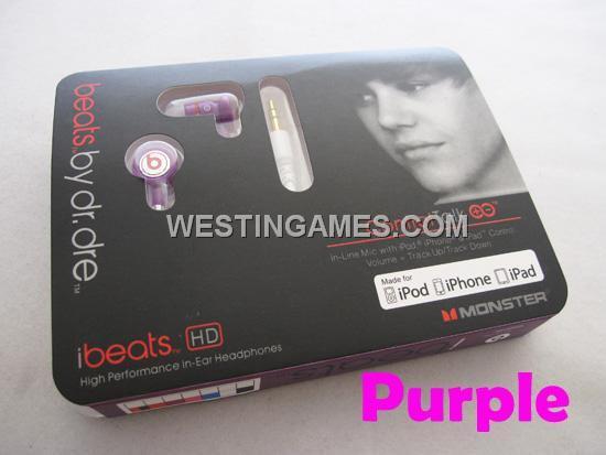 Cheap iBeats Beats by Dr.Dre In- Ear Headphone without Control Volume - Purple